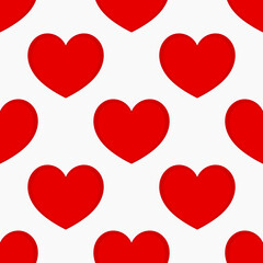 Wall Mural - Red hearts seamless pattern.