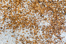 Small Pebbles Texture And Background, Pebbles On The Ground Decorated As Walkway In The Garden