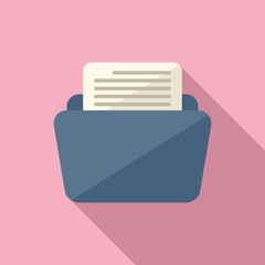 Poster - Folder message icon flat vector. Note article