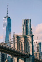 City, New York, Brooklyn Bridge, World Trade Center, Frank Gehry Skyscraper, 