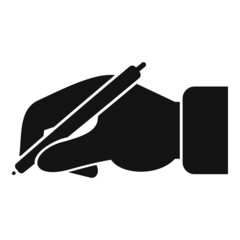 Poster - writing hand icon simple vector. write paper