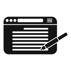 Poster - web page writing icon simple vector. text message