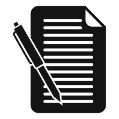 Poster - memo writing icon simple vector. text message