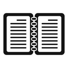 Poster - open notepad icon simple vector. letter text