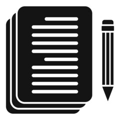 Poster - plan work icon simple vector. pen paper