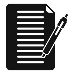Poster - writing paper icon simple vector. text message