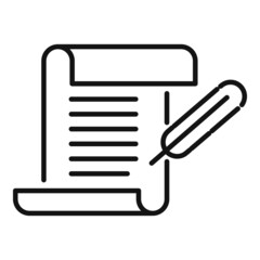 Poster - writing letter icon outline vector. pen paper