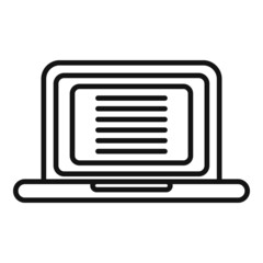 Sticker - Laptop writing icon outline vector. Pen write