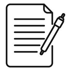 Poster - writing paper icon outline vector. text message