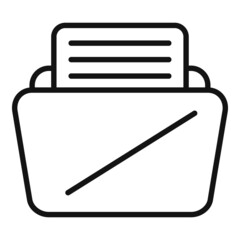 Sticker - Folder message icon outline vector. Note article