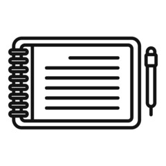 Poster - notepad icon outline vector. write paper