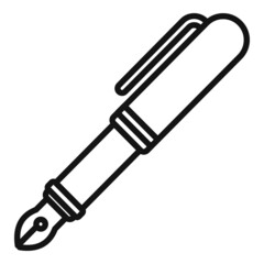 Poster - ink pen icon outline vector. text write