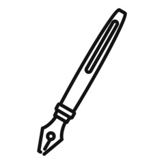 Poster - ink pen icon outline vector. hand letter