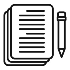 Poster - plan work icon outline vector. pen paper