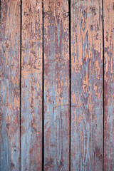 Wall Mural - Vertical shot of brown painted rustic  grunge wooden timber texture . Copy space