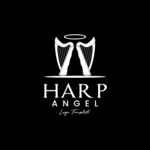 Twin Harp Angel Logo Design Inspiration