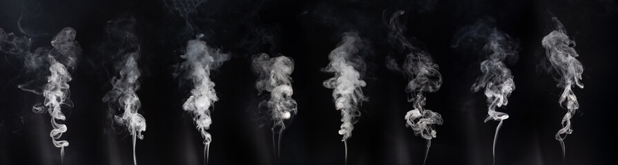 Wall Mural - Abstract smoke on a dark background . Isolated .