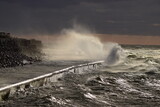 Fototapeta Storczyk - Fale morskie podczas sztormu