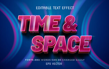 Wall Mural - Time and space 3d editable text effect