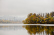 © o_lypa - Pond with reflection of trees with yellow foliage.