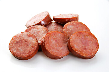 Linguiça Calabresa . pepperoni sausage slices