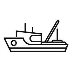 Poster - Sea fish boat icon outline vector. Ship vessel
