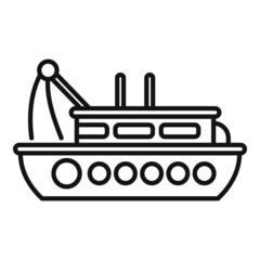 Poster - Fisherman boat icon outline vector. Fish boat