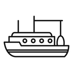Poster - Trawler boat icon outline vector. Sea vessel