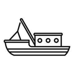 Poster - Fish vessel icon outline vector. Fishing boat