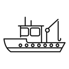Poster - Transportation fish ship icon outline vector. Fishing boat