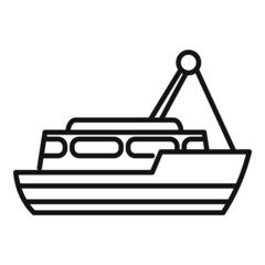 Poster - Seafood fish boat icon outline vector. Sea ship