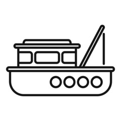 Poster - Industrial fish boat icon outline vector. Sea ship