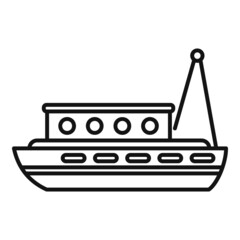 Poster - Delivery fish boat icon outline vector. Fishing sea