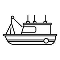 Poster - Old fishing boat icon outline vector. Sea ship