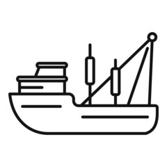 Poster - Cargo fishing boat icon outline vector. Fish ship