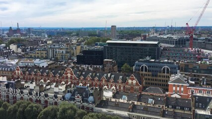 Canvas Print - Aerial view of London skyline on a cloudy day, UK