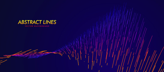 Leinwandbilder - Abstract Flowing Lines. Speed Lines Lights Graphics. Futuristic Linear Backdrop Design. Technology, Big Data, Science Theme Template.