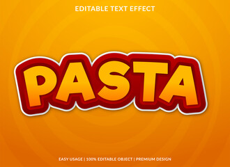 Poster - pasta text effect logo template design with bold and abstract style background