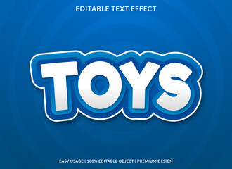 Poster - toys text effect logo template design with bold and abstract style background