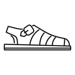 Wall Mural - Sandal boot icon outline vector. Woman footwear