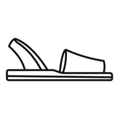 Wall Mural - Boy sandal icon outline vector. Summer flop