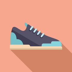 Sticker - Fashion sneaker icon flat vector. Sport shoe