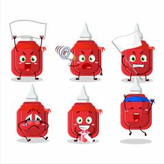 Wall Mural - Mascot design style of red correction pen character as an attractive supporter