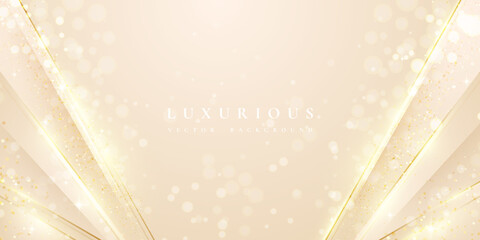 Poster - Luxurious modern background. Background with shiny gold lines and blank space for promotional text.