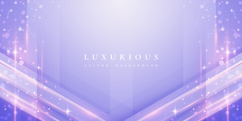 Poster - Luxurious modern purple background with shiny gold lines and blank space for promotional text.