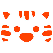 Cat Icon, Kitten Drawing For The Kids, Painting Of Baby Tiger, Wildlife Or Wild Animal, The Sign Of Power And Danger