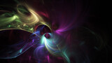 Fototapeta  - Abstract colorful blue and purple fiery shapes. Fantasy light background. Digital fractal art. 3d rendering.