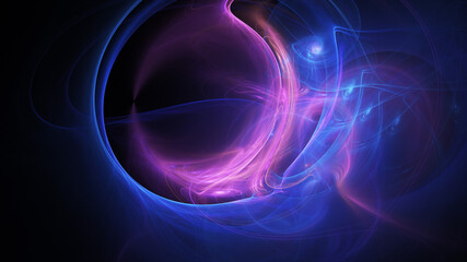 abstract colorful blue and pink fiery shapes. fantasy light background. digital fractal art. 3d rend