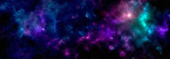 Wall Mural - starry sky with nebulae in deep space
