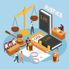 Canvas Print - Justice Isometric Background